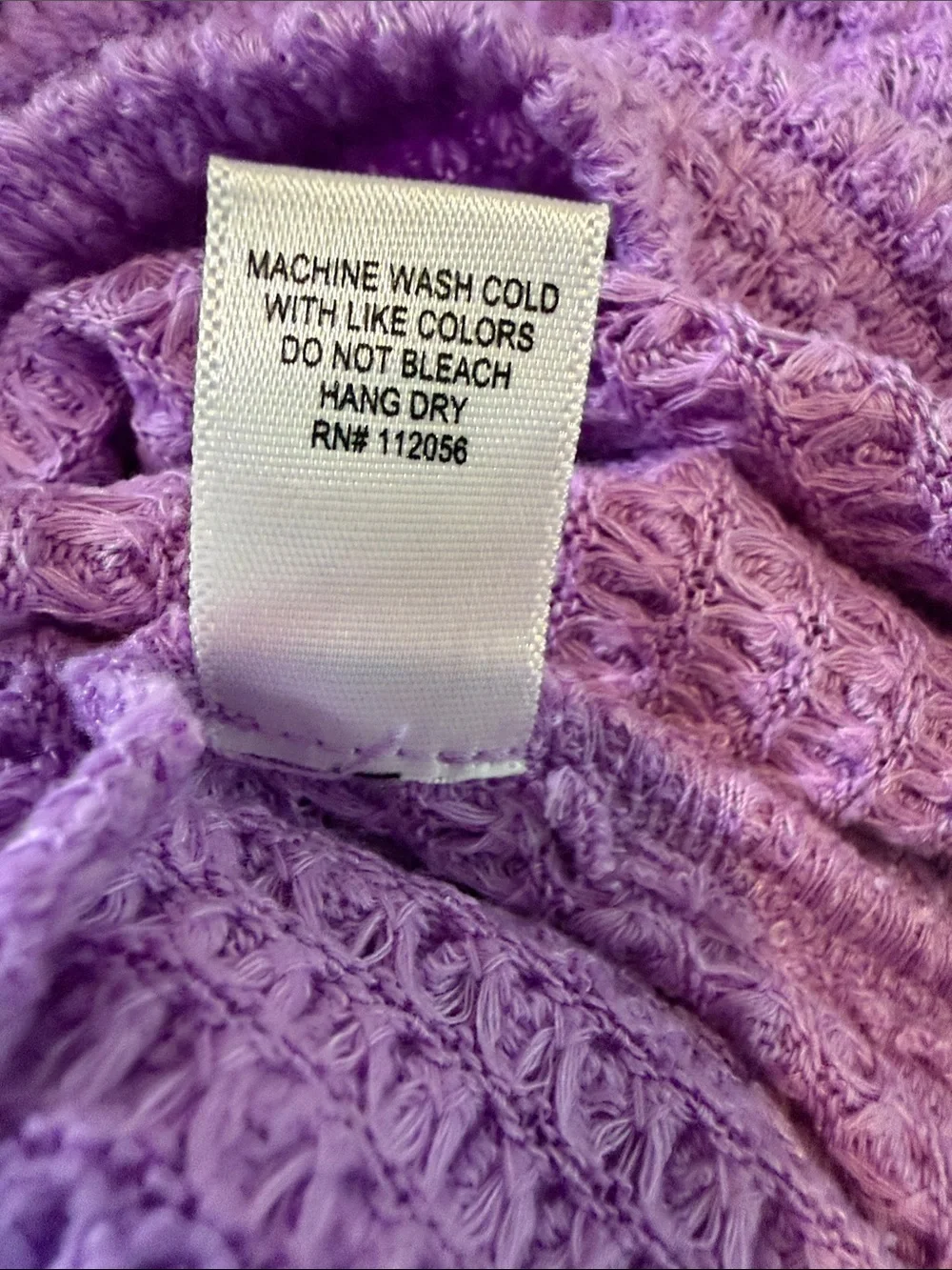 Zenana Outfitters Purple Waffle Knit Scoop Neck Sweater